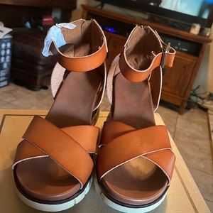 Brand new, never worn sandals by MIA. Brown.